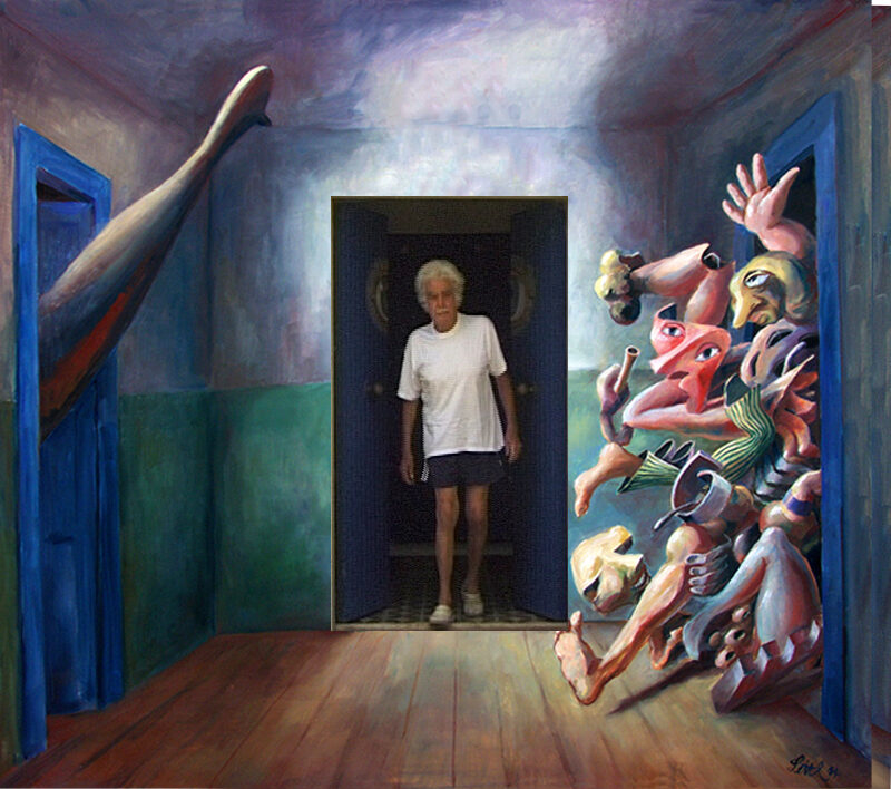 Szene aus dem surrealen Kurzfilm „Türen“ von Florian Lettl.